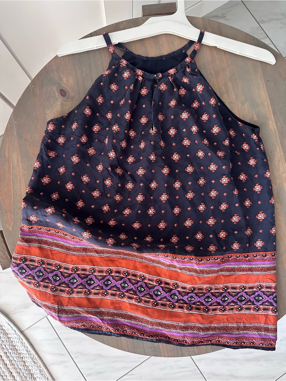 J. Crew Navy Blouse with Subtle Floral Accents